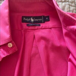 Ralph Lauren Men's Bright Pink button down long sleeve Shirt|size M